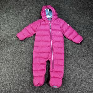 L.L. Bean Pink Hooded Puffer One-Piece Snowsuit for Kids